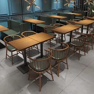 Factory direct sales of high-quality long table, round table, commercial restaurant furniture for solid wood meals