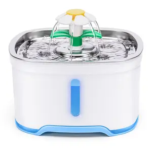 Support Customized Logo Print 2.5L Automatic Drink Pet Fountain Stainless Steel Water Tray Suit For Cat Dog