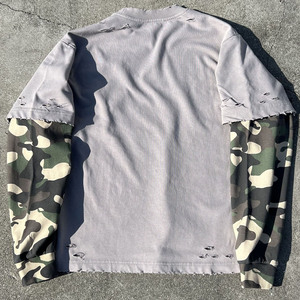 Camisetas Cortas de Felpa Francesa con Estampado de Camuflaje Personalizado, Camisetas de Manga Larga de Doble Capa para Hombre, de Algodón de Alta Calidad, Talla Grande - Product Image 3