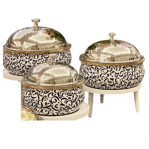 Juego de tres calentadores de comida de madera árabes, de primera calidad, hechos a mano, de lujo, nuevos, al por mayor, elegantes. - Product Image 1