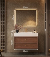 Meuble-lavabo moderne en bois flottant et marbre avec miroir de salle de bain, double/simple vasque, meuble de salle de bain avec vasque