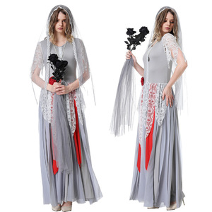 Disfraz de novia fantasma con velo y falda de encaje para cosplay de Halloween y actuaciones en escenario - Product Image 5