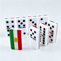 Tuiles de dominos en acrylique personnalisées OEM, impression UV, graphique de drapeau entièrement personnalisé, polies pour le divertissement