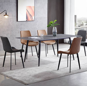 Mesa de comedor minimalista para el hogar, comedor de mármol nórdico y combinación de Silla, rectangular, Económica - Product Image 1