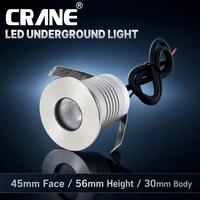 Projecteur LED encastré 45 mm 3W à faisceau multi-directionnel, anneau métallique en aluminium, étanche IP67, pour terrasse extérieure et pavage encastré