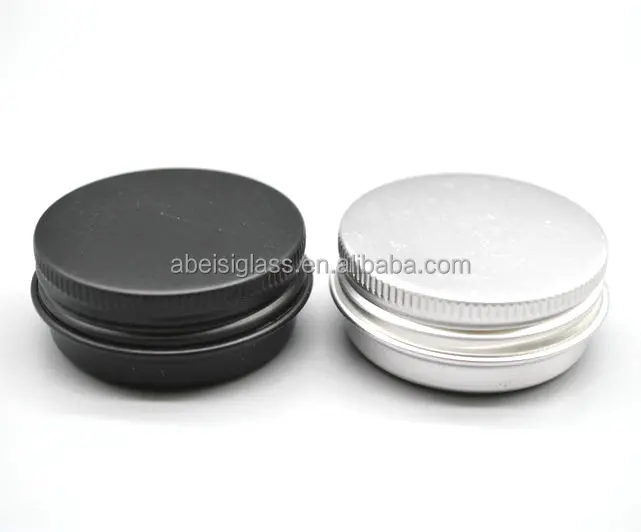 Custom Wholesale 15ml Round Cosmetic Cream Candy Spice Pill Mint Small Black Metal Mini Tin Box With Screw Lid Jar Aluminum Can