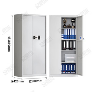 Armoire de sécurité de bureau en métal, armoire à dossiers 900 mm x 420 mm x 1850 mm, antivol, durable, pour le stockage et l'archives - Product Image 4
