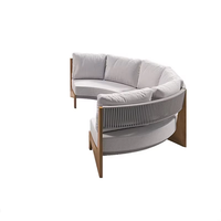 Outdoor Rundsofa Nordisches Luxus-Stoffsofa Wohnzimmermöbel Modernes Weiches Schwamm-Modulares Sektional Gebogenes Sofa-Set