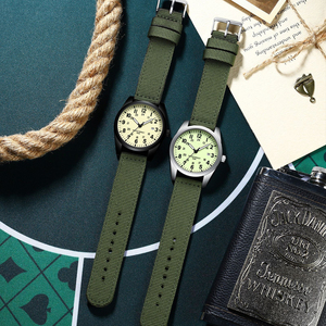 Orologio da uomo in stile militare, cinturino in nylon, resistente all'acqua fino a 50 m, con datario, quadrante nero, orologio casual da esterno, orologio al quarzo - Product Image 4
