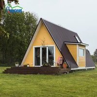 Triangle en bois préfabriqué moderne de style alpin personnalisé petite maison modulaire kits de cabine à cadre en A pour villa