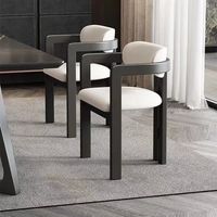 Furnitur Restoran Modern Komersial Berkualitas Tinggi Meja Kayu Solid dengan Kursi Berlengan untuk Restoran Buffet Ruang Makan