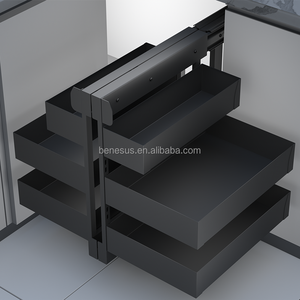 Moderno <span class=keywords><strong>3</strong></span>-Layer metallo magico angolo unità di stoccaggio Soft Close con 6 cestello installazione universale in armadi da cucina - Product Image 2