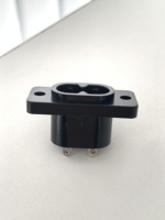 Prise d'alimentation CA AC-014 10A 250VAC, boîtier ignifuge PA66, bornes en laiton plaqué argent, connecteur de montage sur panneau 47*27.5mm, fusible