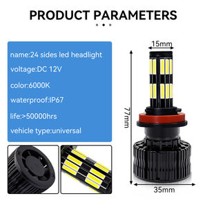 Faro LED COB Superbrillante de 360 Grados y 24 Lados, 12V H4 6000K 6000 Lúmenes 50W, Bombillas Universales para Automóvil - Product Image 6