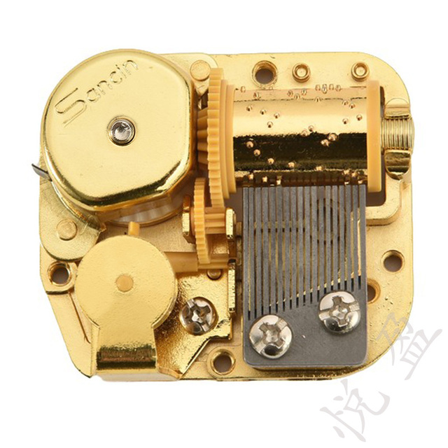 18-Note Standard Wind-up Movement Golden Musical Movement for Music Boxes