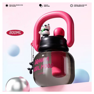 <span class=keywords><strong>Botella</strong></span> <span class=keywords><strong>de</strong></span> Agua Doble <span class=keywords><strong>de</strong></span> Plástico Portátil <span class=keywords><strong>de</strong></span> 800 ml, Nueva, Linda, con Pajita, para Estudiantes, para el Verano, Precio Bajo al por Mayor - Product Image 3