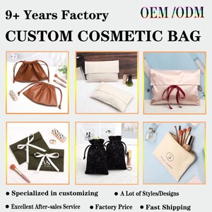 Sac à cordon en cuir PU 25*15 cm pour outils cosmétiques et soins de la peau, avec logo personnalisé imprimé, étanche, pochette de maquillage en cuir - Product Image 5