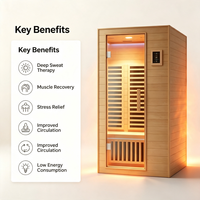 Cabine de sauna moderne sur mesure avec éclairage LED de contrôle en hemlock de qualité supérieure et porte en verre pour villas de luxe, hôtels et centres de bien-être