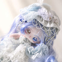 Poupée en peluche Lolita personnalisée avec robe en dentelle, cheveux longs bouclés et bonnet perlé, objet de collection, vente en gros