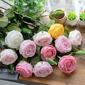 ดอกกุหลาบประดิษฐ์ CallaFloral ก้านเดี่ยว สีขาว เหลือง ชมพู สำหรับตกแต่งงานแต่งงาน ผ้าทอมือ สไตล์ INS - Product Image 1
