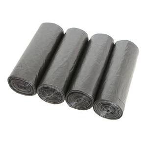 Wholesale general packaging Black HDPE plastic garbage bag dustbin liners trash bags