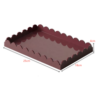 Organisateur magnétique en acrylique festonné moderne, plateau de vanité transparent avec motif géométrique, décoration d'intérieur multifonctionnelle de qualité supérieure