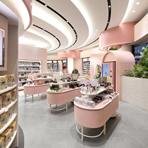 Conception de magasin de beauté rose, vitrine de produits de beauté, personnalisation, présentoir Nakajima, présentoir de produits personnalisé, prix d'usine - Product Image 4