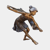 Statue de danseuse classique en bronze, sculpture de danseuse de ballet en cuivre moulé pour la décoration extérieure de villa, parc, jardin