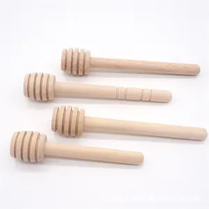 Hoge Kwaliteit Honing Roer Bar Mengen Handvat Pot Lepel Praktische 1Pc Hout Dipper Honing Lange Stok