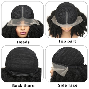 Ombre Glueless Short <strong>Afro</strong> Crochet Hair Lace Front <strong>Wigs</strong> With Bangs for Black Women African Synthetic Cosplay <strong>Wig</strong> Lace <strong>Wig</strong> - Product Image 2
