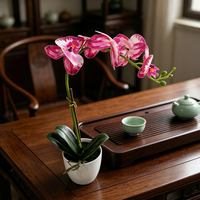Anggrek Phalaenopsis Buatan Real Touch Grosir Buket Bunga Palsu Dekorasi Rumah Acara Hadiah Rangkaian Bunga Pernikahan