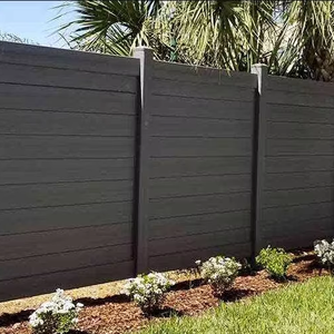 Cercado de Privacidad para Jardín, Moderno, Horizontal, Color Carbón, con Modelado 3D, Fácil Instalación, Decoración para Casa de Campo, Postes de Aluminio - Product Image 1