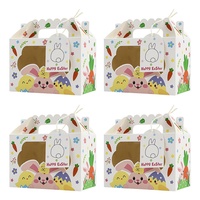 Nouvelle boîte cadeau de Pâques avec fenêtre, motif poussin et œuf, boîte en papier pour fêtes et événements JMD0656 pour cadeaux et loisirs créatifs