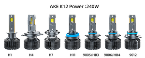Ake K12ไฟหน้า<span class=keywords><strong>รถ</strong></span> LED สีเหลือง4300K แบบกำหนดเอง H1 H4 H11 9005 9006 9012หลอดไฟหน้า<span class=keywords><strong>รถ</strong></span> LED กำลังไฟสูง240W 24000LM 12V - Product Image 6