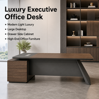 Bureau de direction présidentiel haut de gamme en panneaux de particules haute densité, fonctionnel et polyvalent, pour l'organisation de bureau, disponible en gros