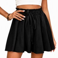 Pantalon décontracté pour femme, coupe ample, longueur au-dessus du genou, avec col à revers et ceinture mi-taille, été, ODM