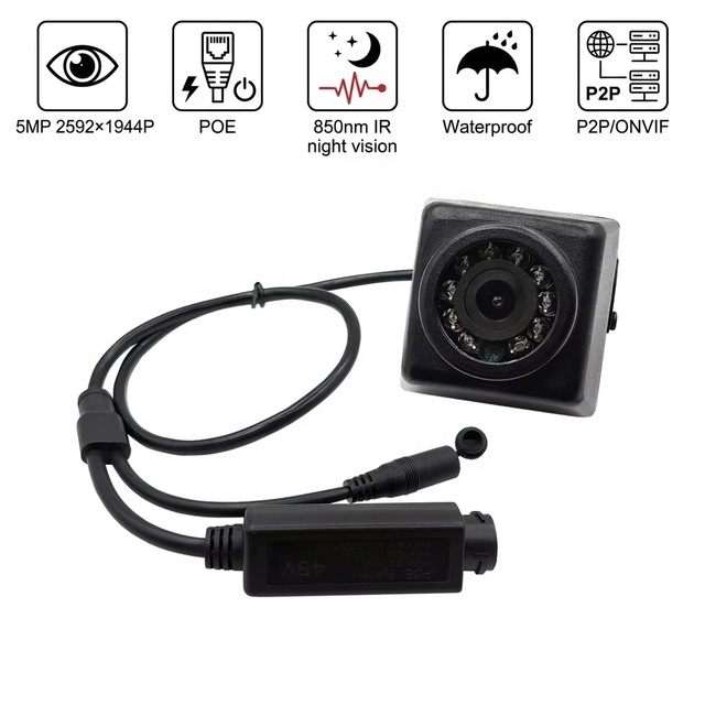 Full HD 5mp  IP66 Waterproof Night Vision  850nm Mini Type Small POE IP IR Nest Cam Outdoor Security Camera RTSP
