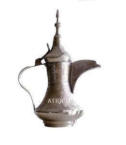 Dallah Arabe de Luxe en Laiton Plaqué Argent de Qualité Supérieure, Style Turc, Coulé à la Main et Gaufré, le Plus Vendu en Inde - Product Image 2
