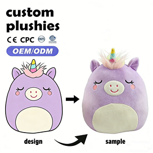 Peluche Morbidissimo Personalizzato con Ricamo, Imbottito in Cotone PP, Unicorno Antistress Abbracciabile, Regalo di Compleanno - Product Image 1