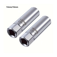 Clé à bougie HTL 2 en 1 en acier à haute teneur en carbone de 3/8 pouce, fine, 14 mm 16 mm, ajustement universel