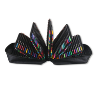 Art Supplies 180 Ensemble de crayons de couleur professionnels dans un étui en nylon avec 180 crayons de couleur et 3.8 mines de base pour l'esquisse et le dessin