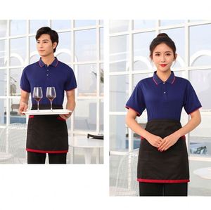 Summer Time Short-Sleeved Polo Shirts for Milk Tea Shop Caterers Hotpot Restaurants Wicks Away Moisture Restaurant Bar Uniforms - Product Image 2