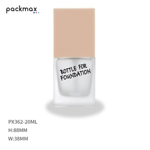 Empty Frosted Glass square Foundation <b>Bottle</b> Matte Transparent <b>Pump</b> <b>Bottle</b> 20ml Recyclable Ring Customizable Skin Care Serum - Product Image 2