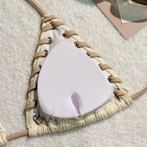 Ensemble bikini croisé à lacets pour femmes, vêtements de plage extensibles pour les vacances d'été - Product Image 4
