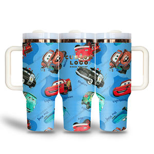 Gobelet isotherme en acier inoxydable de 40 oz avec logo personnalisé, design rétro de voitures de dessin animé, vente en gros, avec boîte cadeau - Product Image 4