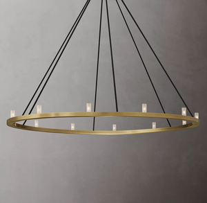 Lampes suspendues vintage Décoration de salon d'hôtel <span class=keywords><strong>Salle</strong></span> à manger Luminaire de plafond <span class=keywords><strong>Rennes</strong></span> Lustre rond Cozee 48 pouces L12 - Product Image 4