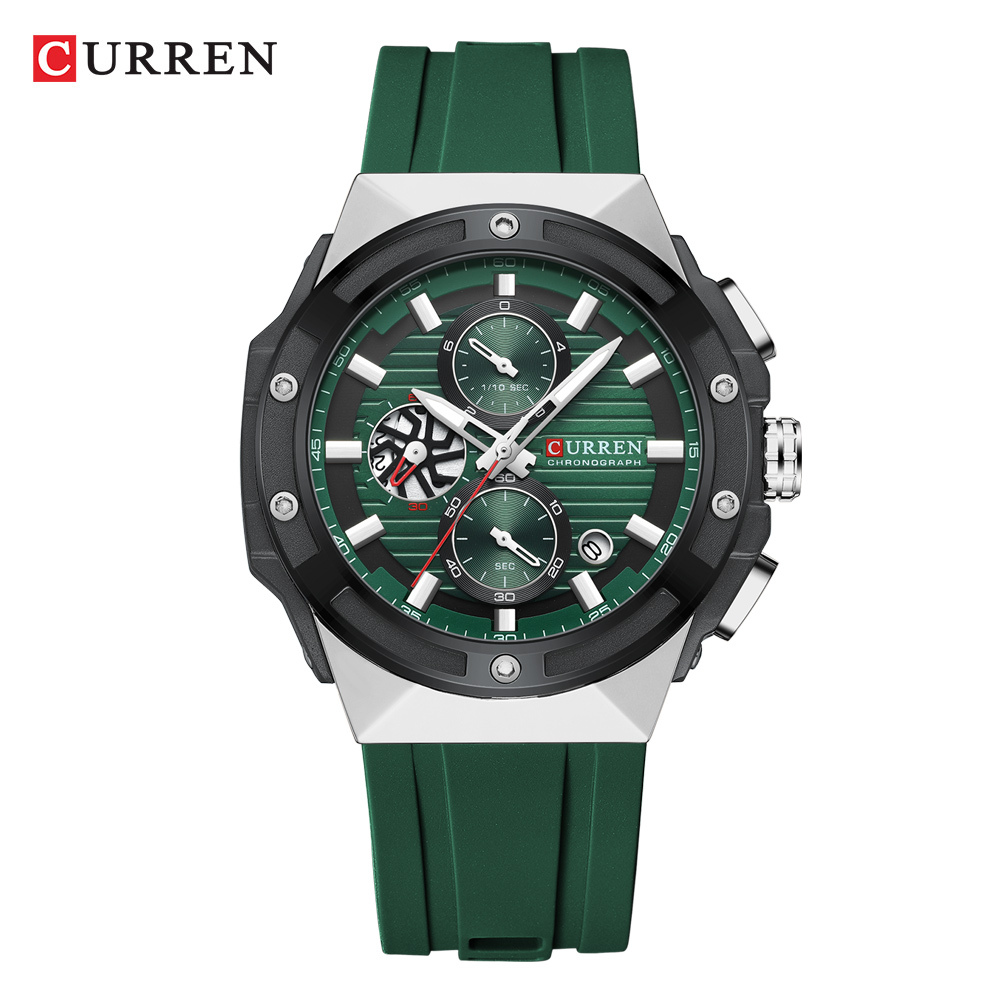 curren$y カレンシー 2点セット　currensy CURREN 8462 Men's Waterproof Sports Watch with Silicone Strap