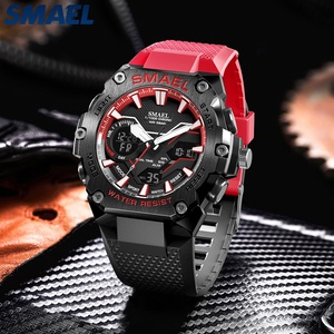 Montre sport à quartz SMAEL 8101 de haute qualité, chronographe, double affichage, étanche 50 m, montre numérique pour homme - Product Image 6