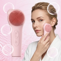 Nettoyeur facial à ultrasons en silicone, nettoyage en profondeur des pores, massage du visage, appareil de beauté à usage domestique, brosse nettoyante intégrée
