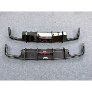 Diffusore Posteriore Nero Lucido in Fibra di Carbonio LOOK per Auto <span class=keywords><strong>A6</strong></span> S6 C8, Splitter con Quattro Uscite di Scarico e LED per <span class=keywords><strong>Audi</strong></span> <span class=keywords><strong>A6</strong></span> S6 C8 SLine <span class=keywords><strong>2019</strong></span>-2025 - Product Image 2
